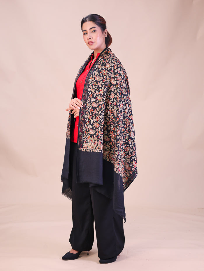 Women's Aari Embroidered Wool Stole