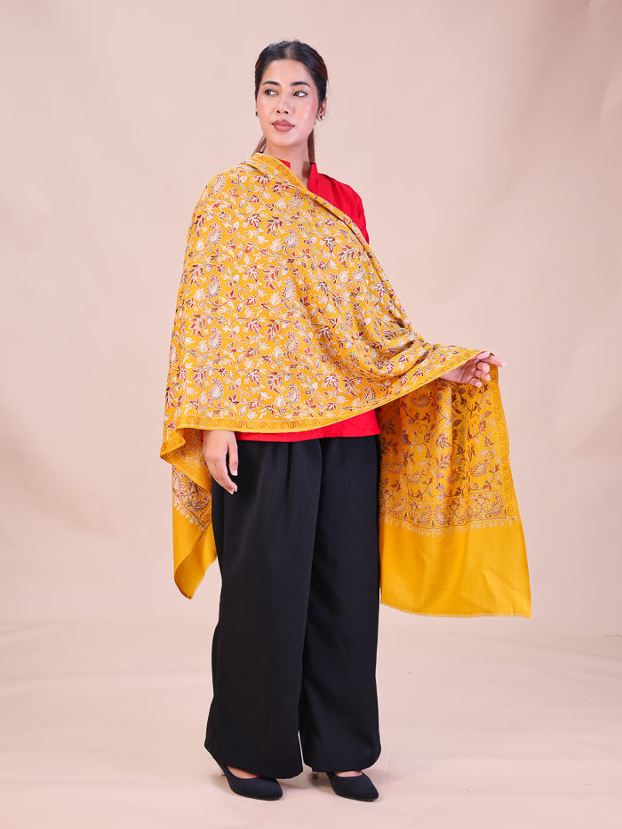 Women's Aari Embroidered Wool Stole