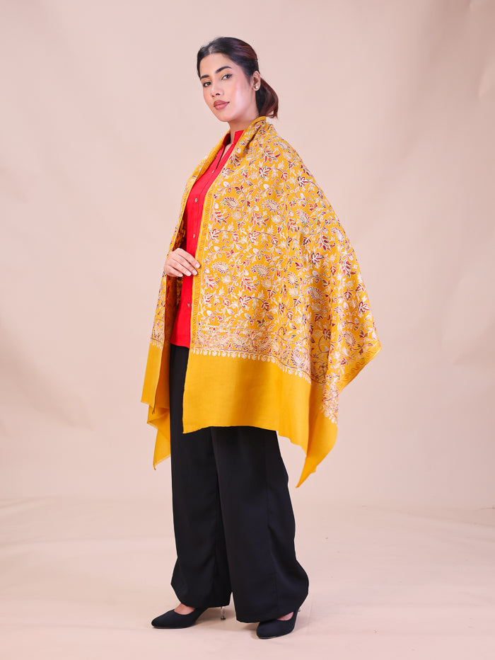 Women's Aari Embroidered Wool Stole