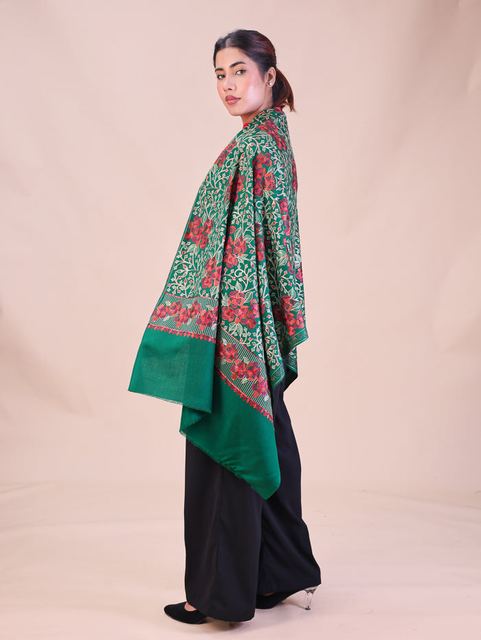 Women's Aari Embroidered Wool Stole
