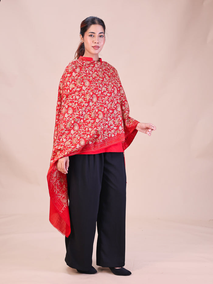 Women's Aari Embroidered Wool Stole