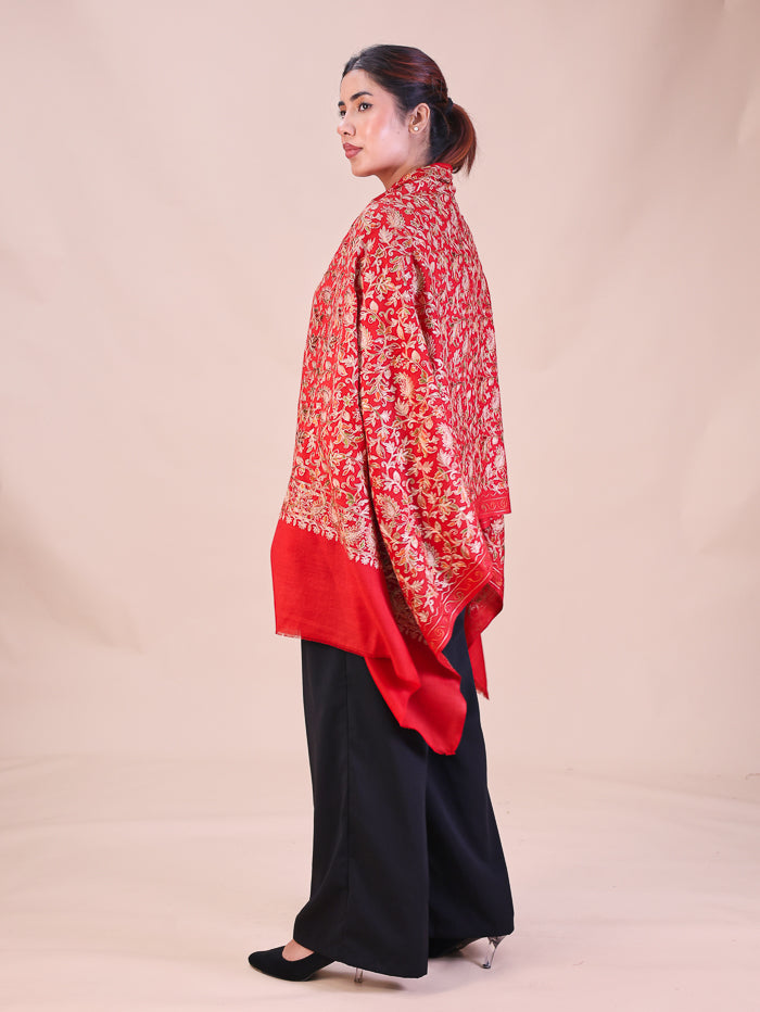 Women's Aari Embroidered Wool Stole