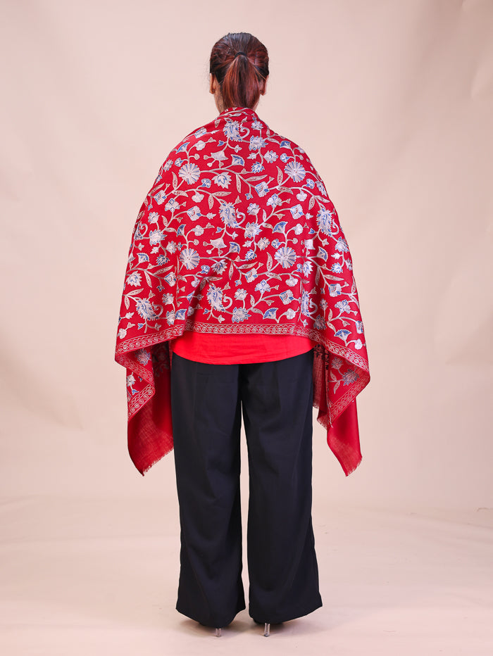 Women's Aari Embroidered Wool Stole