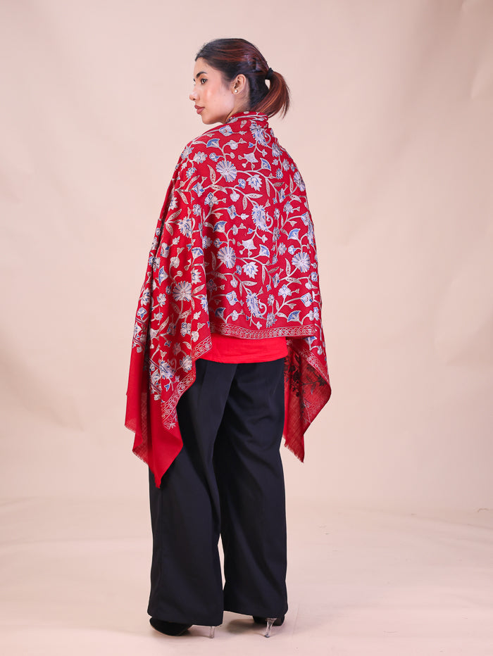 Women's Aari Embroidered Wool Stole