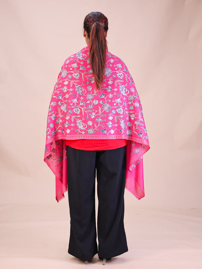 Women's Aari Embroidered Wool Stole