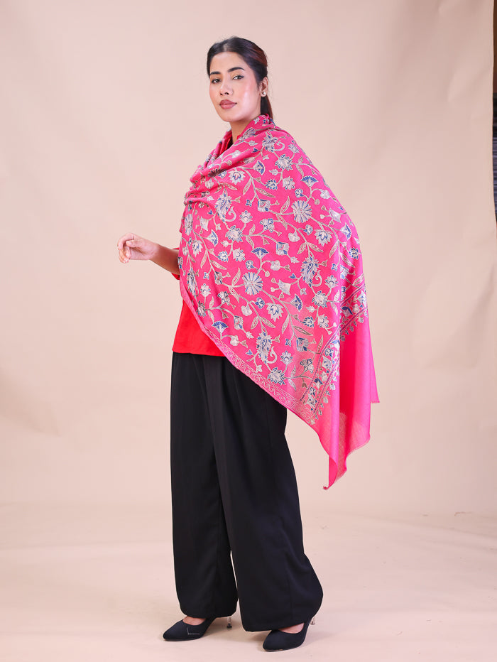 Women's Aari Embroidered Wool Stole