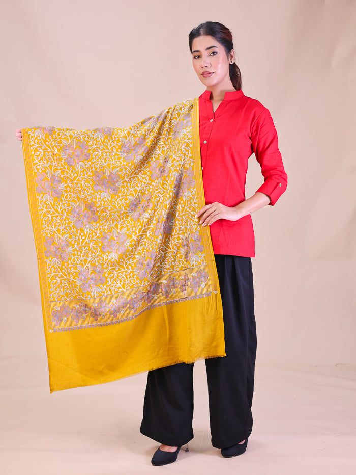 Women's Aari Embroidered Wool Stole