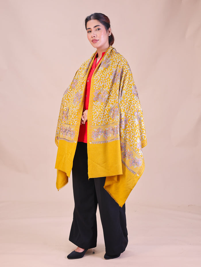 Women's Aari Embroidered Wool Stole