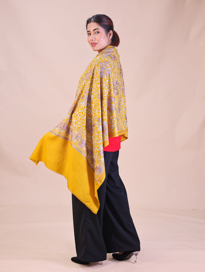 Women's Aari Embroidered Wool Stole