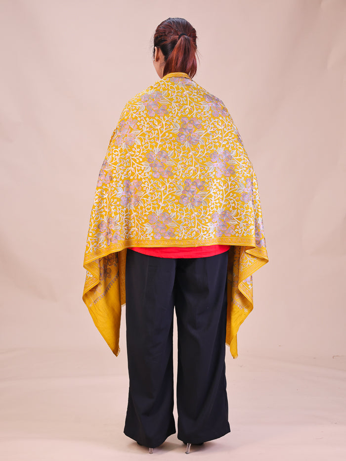 Women's Aari Embroidered Wool Stole