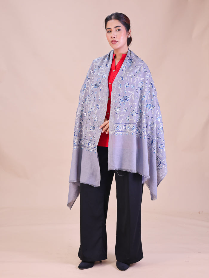 Women's Aari Embroidered Wool Stole