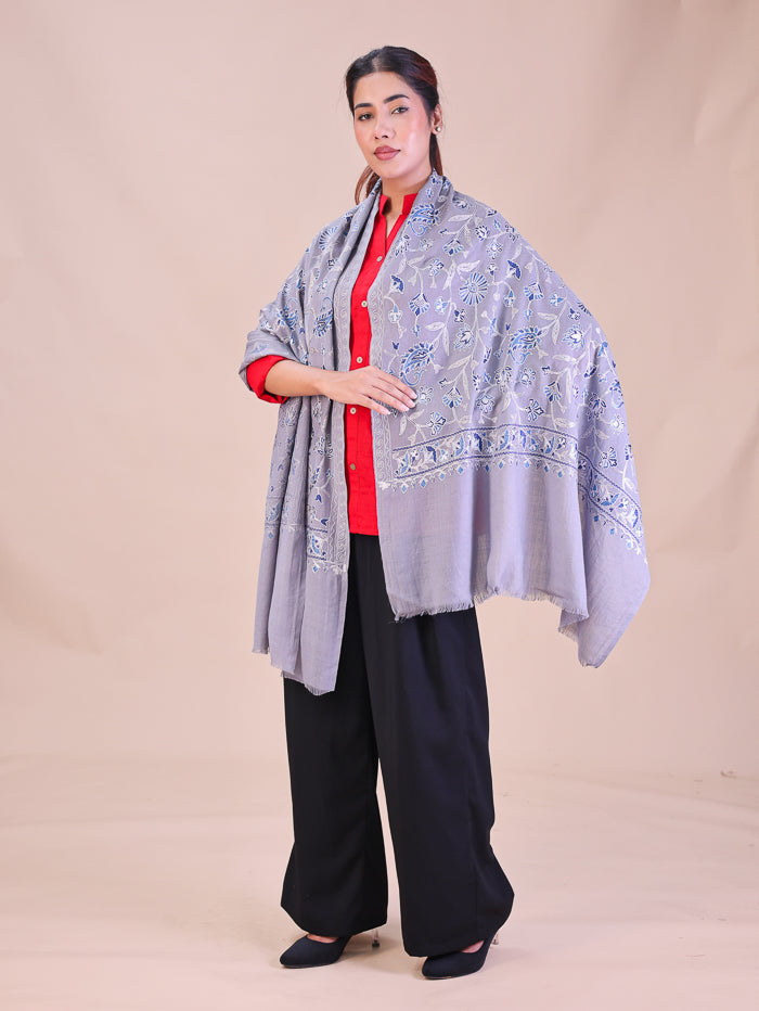 Women's Aari Embroidered Wool Stole