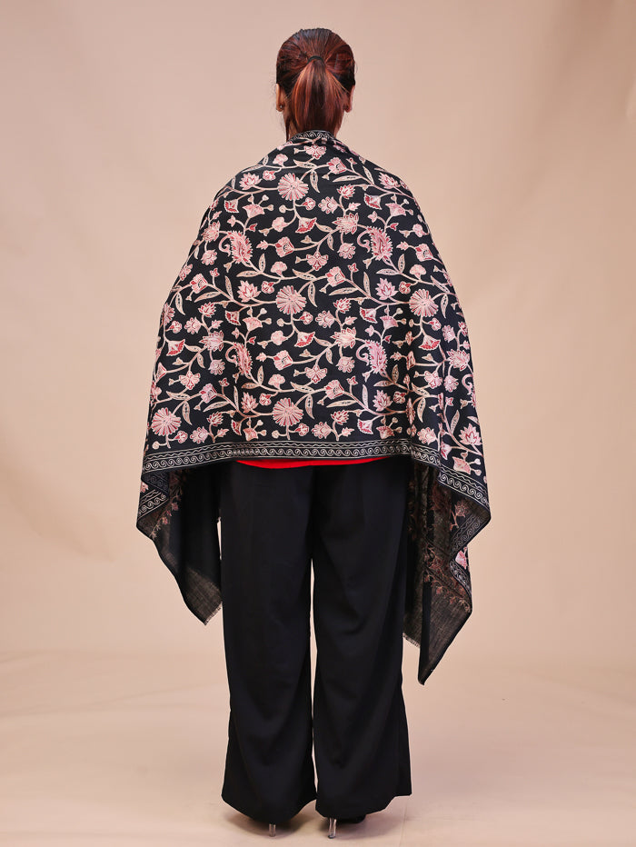 Women's Aari Embroidered Wool Stole