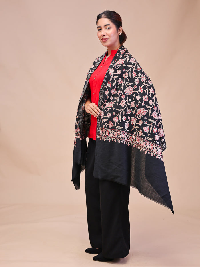 Women's Aari Embroidered Wool Stole