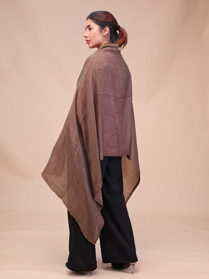 Women's Reversible Pure Wool Stole With Zari Work