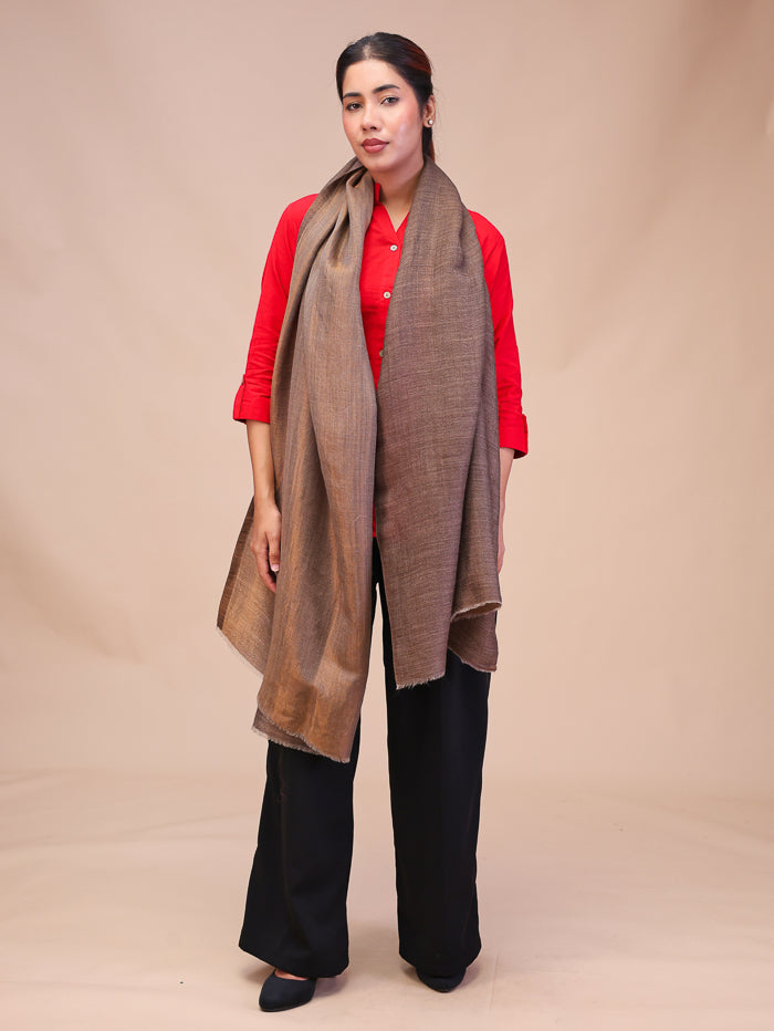 Women's Reversible Pure Wool Stole With Zari Work