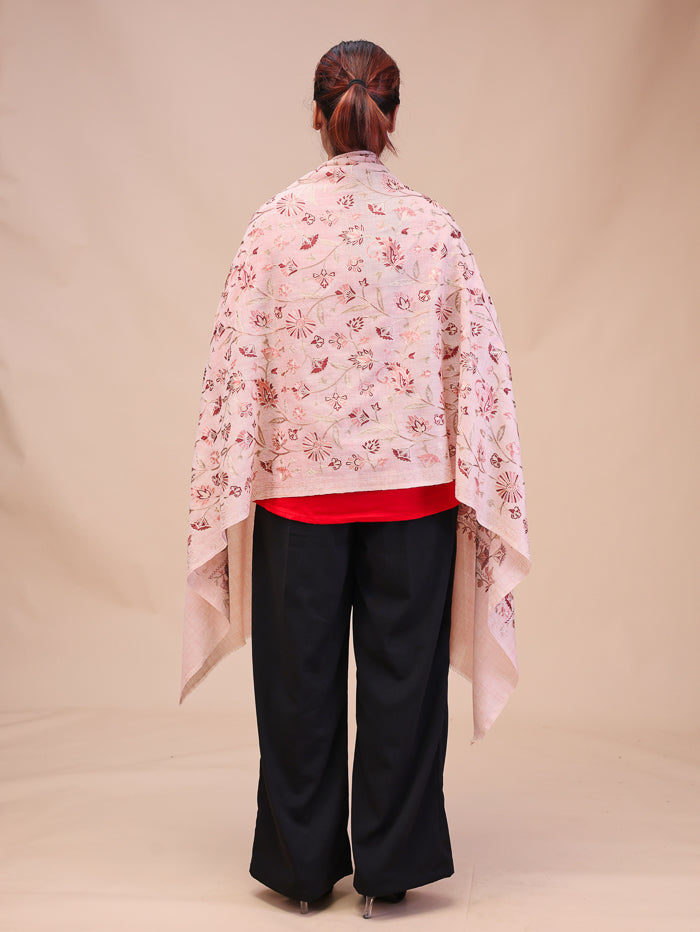 Women's Aari Embroidered Wool Stole