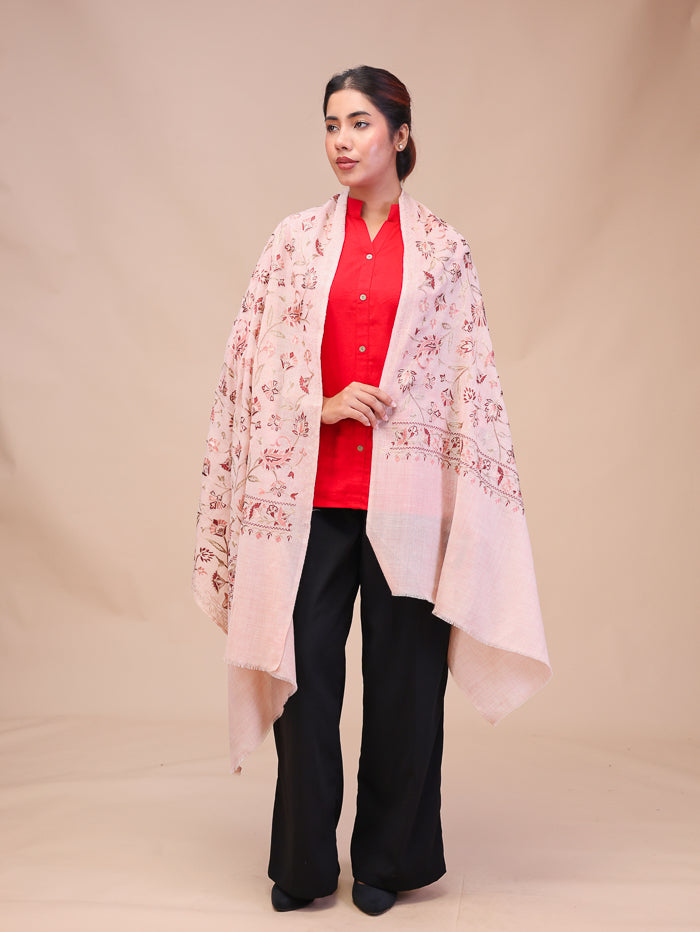 Women's Aari Embroidered Wool Stole