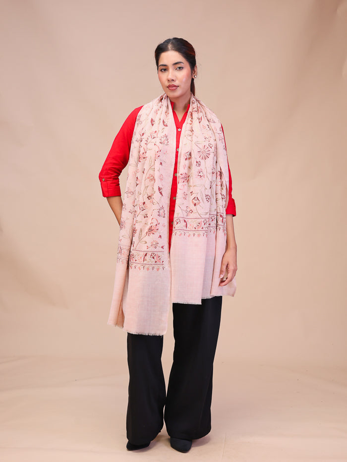 Women's Aari Embroidered Wool Stole