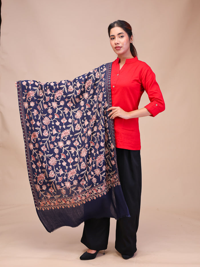 Women's Aari Embroidered Wool Stole