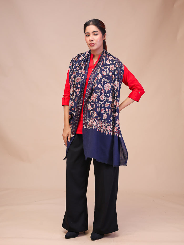 Women's Aari Embroidered Wool Stole