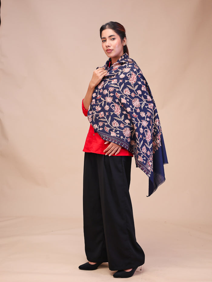 Women's Aari Embroidered Wool Stole