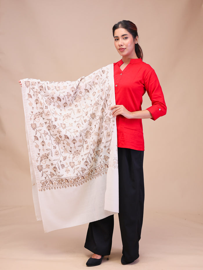 Women's Aari Embroidered Wool Stole