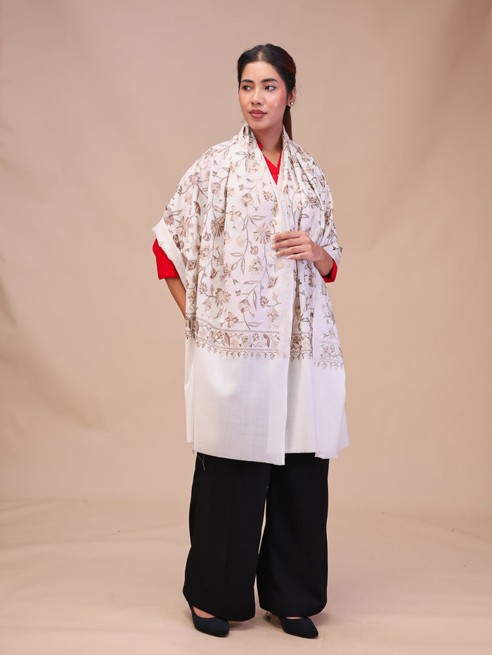 Women's Aari Embroidered Wool Stole