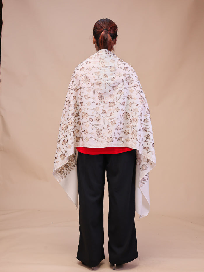 Women's Aari Embroidered Wool Stole