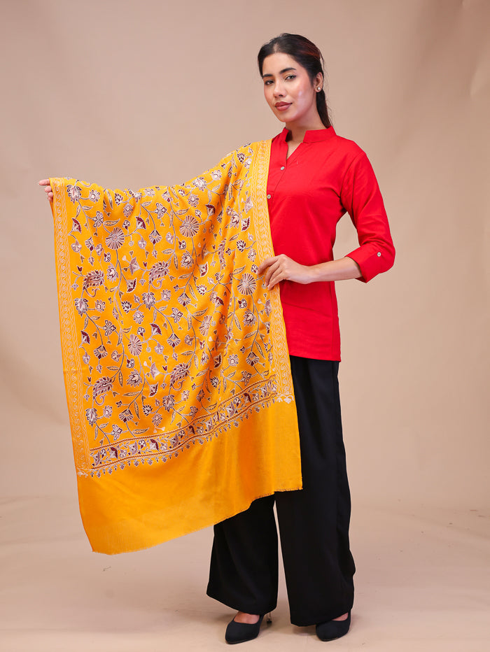Women's Aari Embroidered Wool Stole