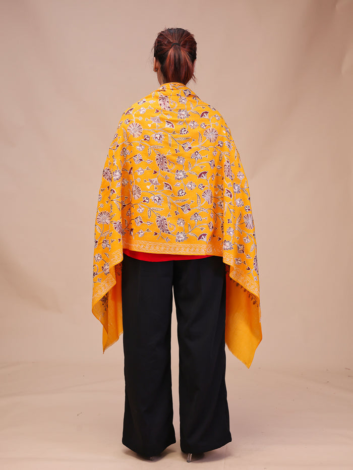 Women's Aari Embroidered Wool Stole