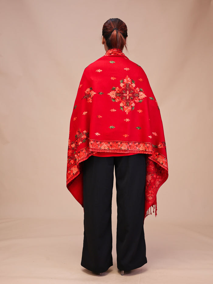 Women's Aari Embroidered Wool Stole