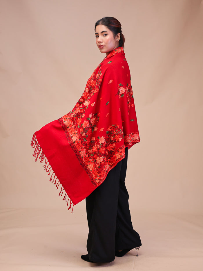Women's Aari Embroidered Wool Stole