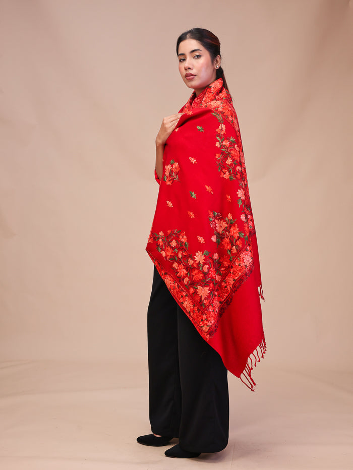 Women's Aari Embroidered Wool Stole