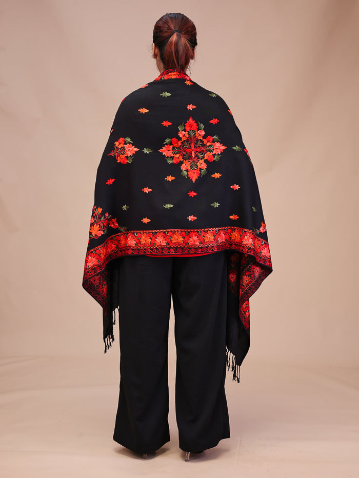 Women's Aari Embroidered Wool Stole