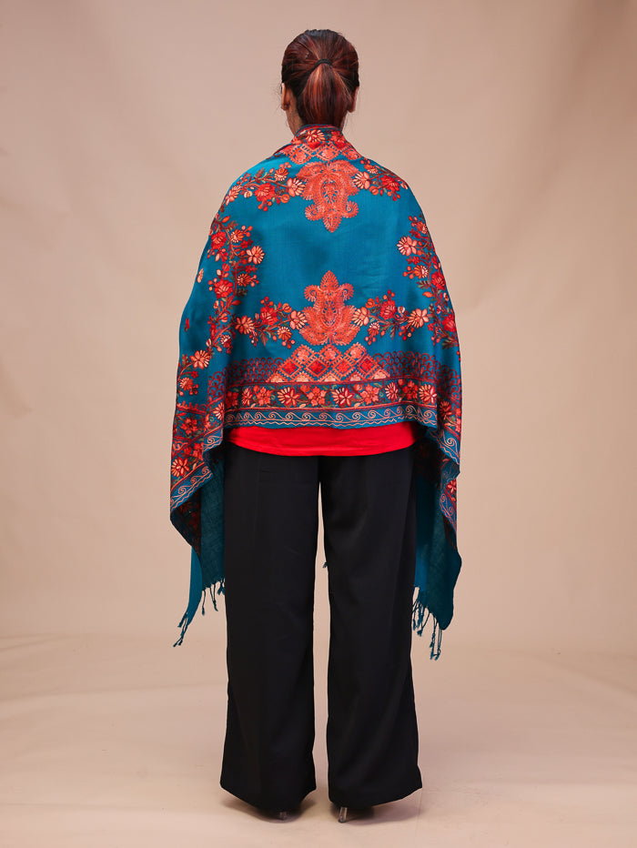 Women's Aari Embroidered Wool Stole