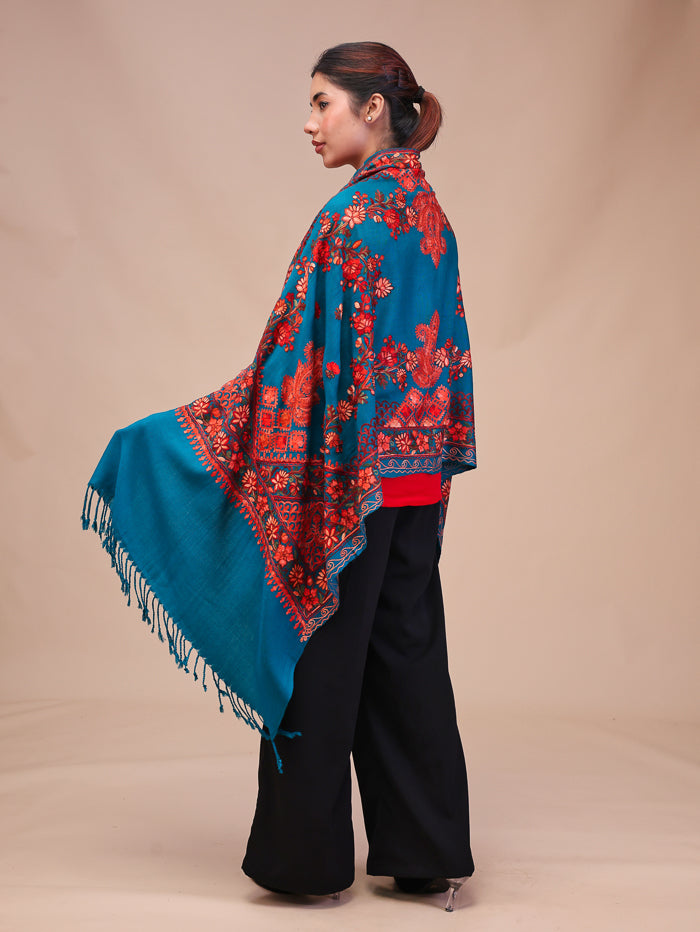 Women's Aari Embroidered Wool Stole