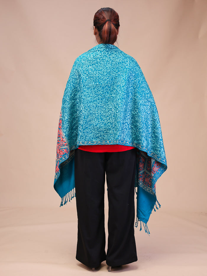 Women's Aari Embroidered Wool Stole