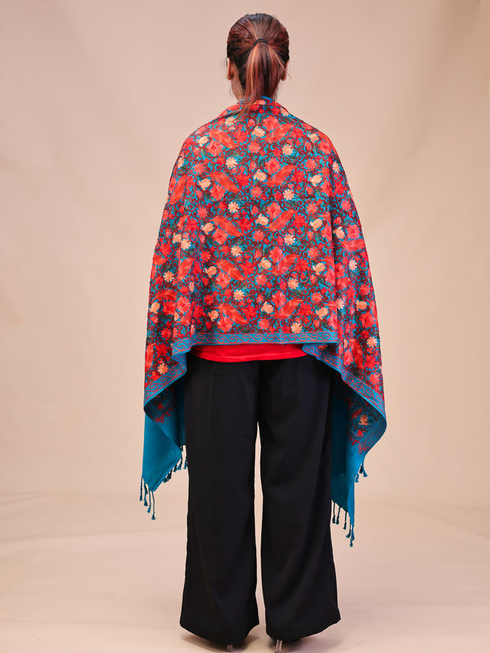 Women's Aari Embroidered Wool Stole