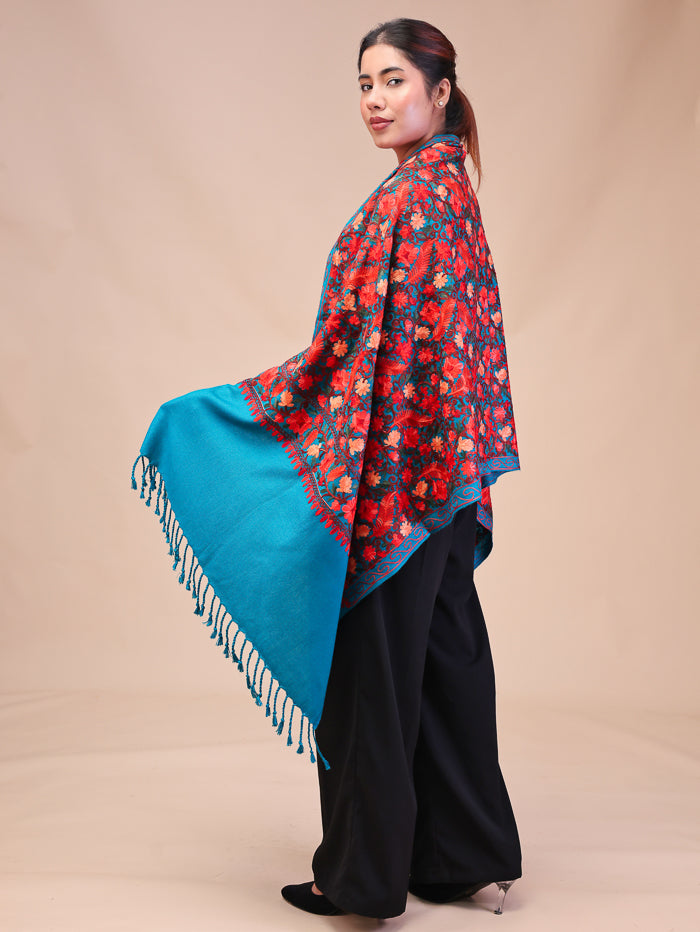 Women's Aari Embroidered Wool Stole