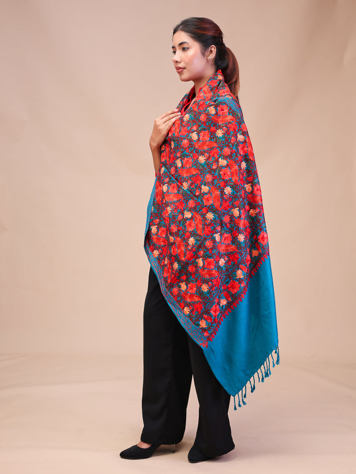 Women's Aari Embroidered Wool Stole