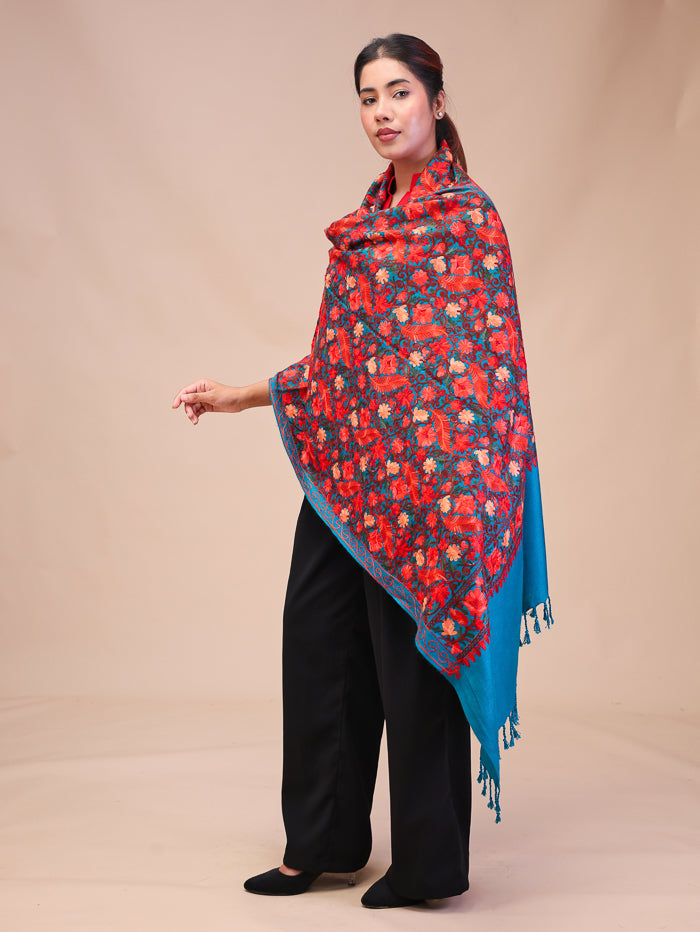 Women's Aari Embroidered Wool Stole