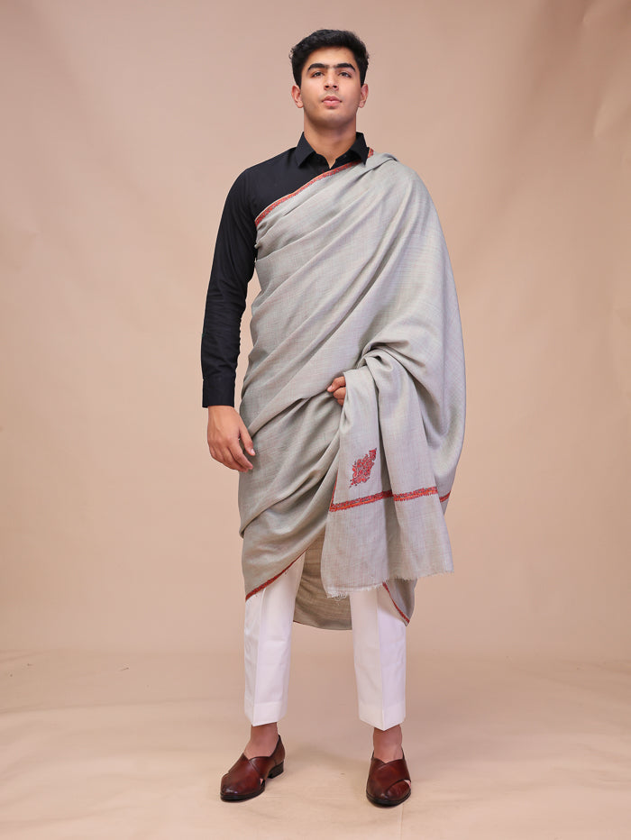 Men's Kashmiri Hand Embroidered Wool Shawl
