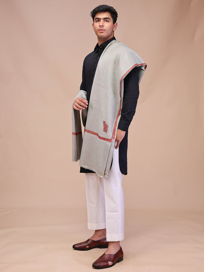 Men's Kashmiri Hand Embroidered Wool Shawl