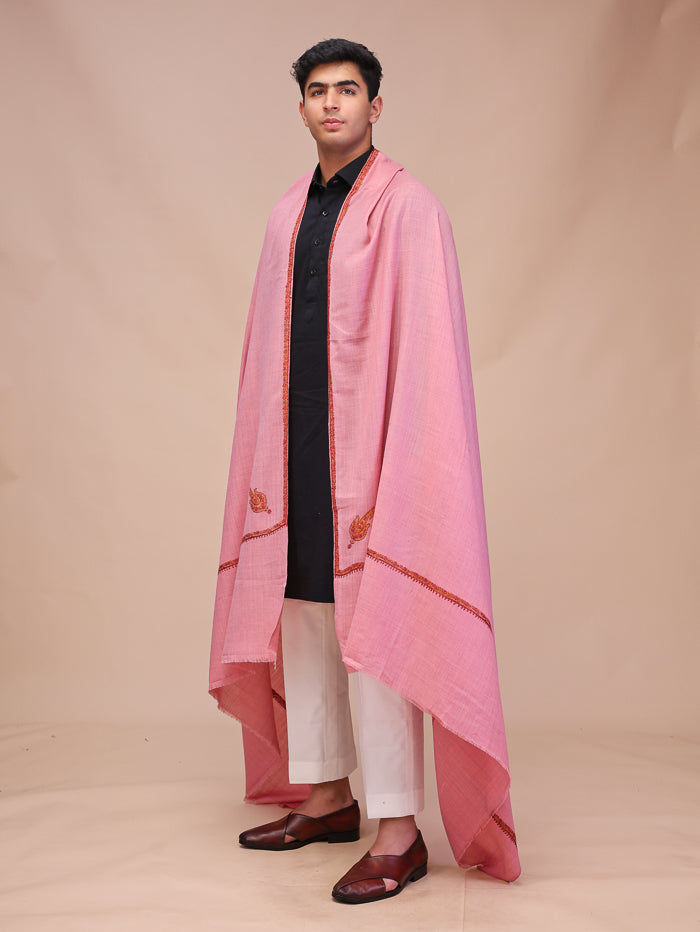 Men's Kashmiri Hand Embroidered Wool Shawl