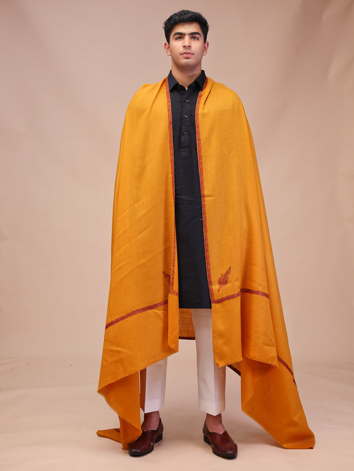 Men's Kashmiri Hand Embroidered Wool Shawl