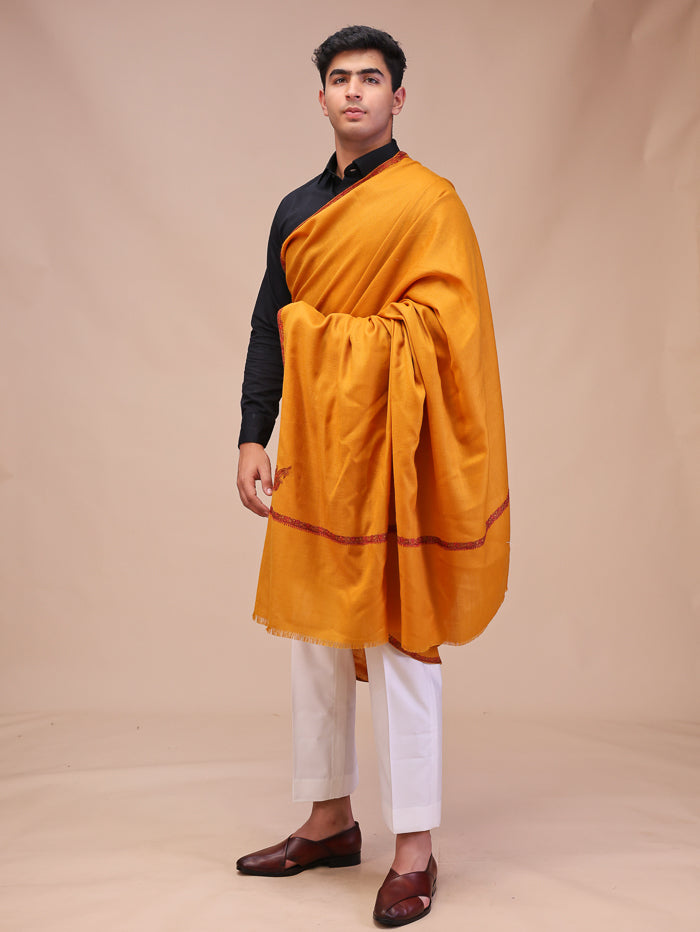 Men's Kashmiri Hand Embroidered Wool Shawl