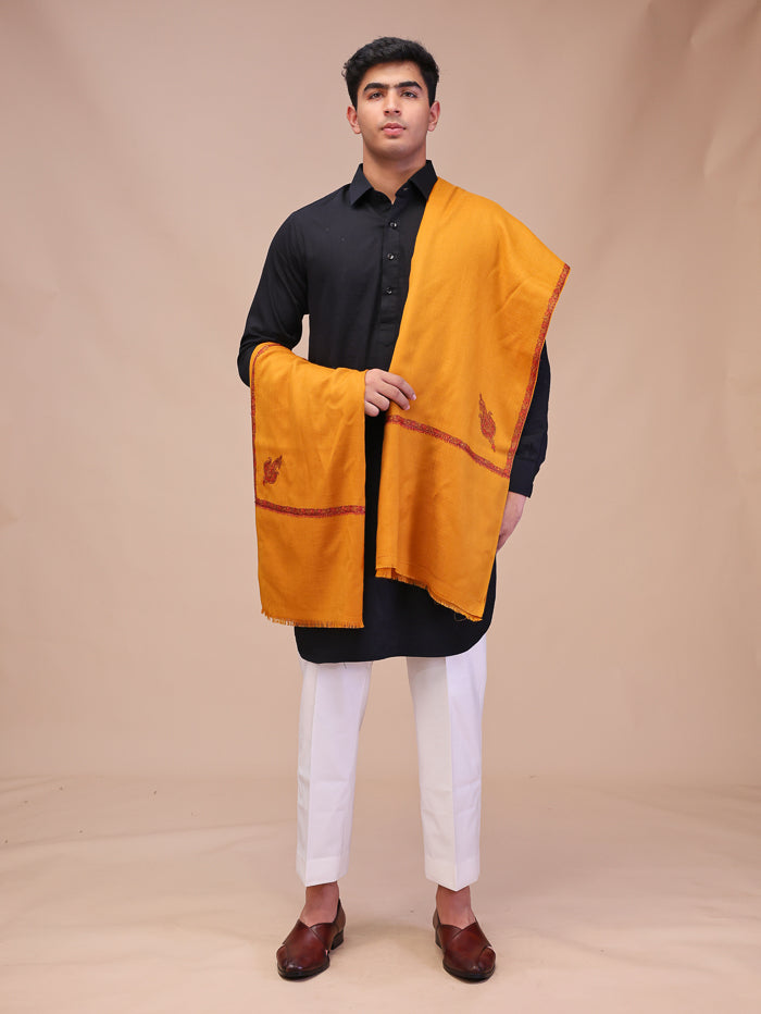 Men's Kashmiri Hand Embroidered Wool Shawl
