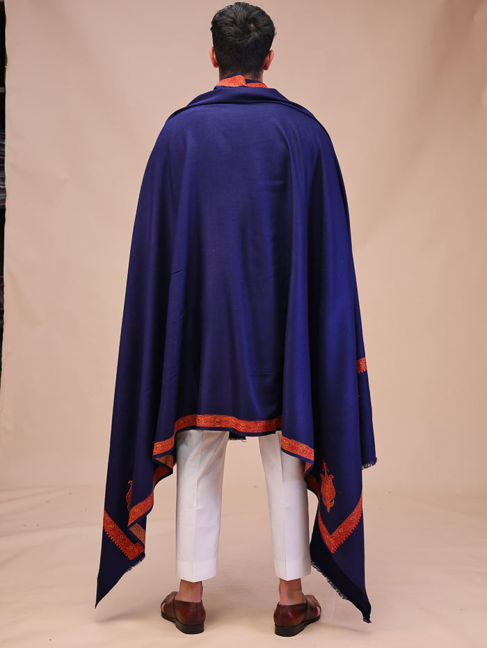 Men's Kashmiri Embroidered Wool Shawl