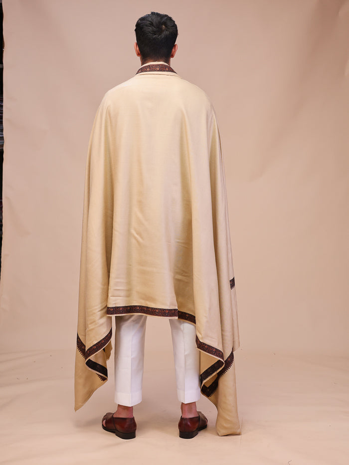 Men's Kashmiri Embroidered Wool Shawl